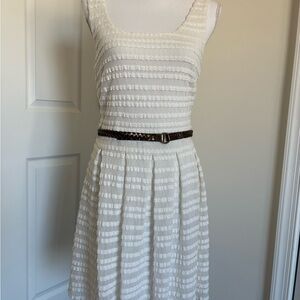Guess Ivory Textured Midi Dress